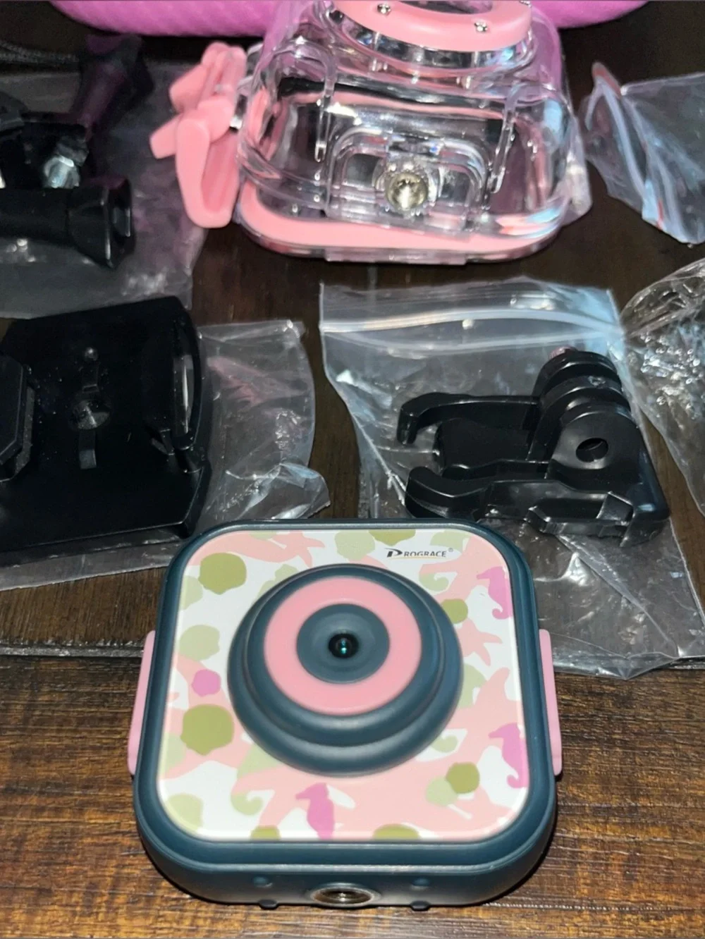 PROGRACE Kids Waterproof Pink Camo: Kids Camera - Video Camera Underwater 1080P